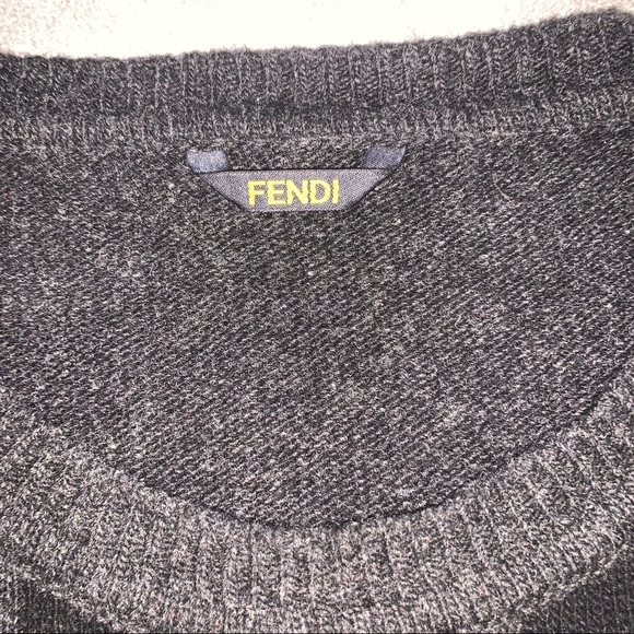 Fendi Black and Grey Wool Pullover Italian Men’s Size 52 - Picture 3 of 6